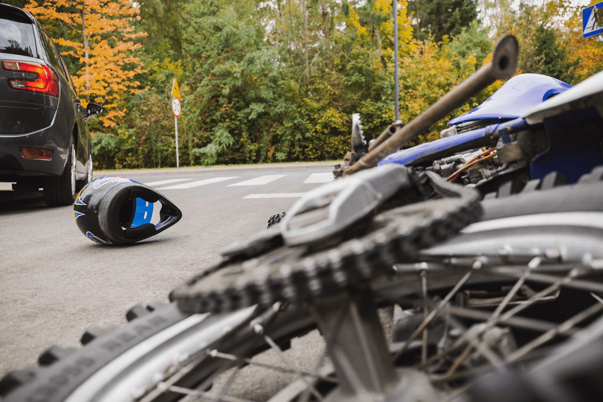Aftermath of a motorcycle accident in Oregon leading to bodily injury compensation.